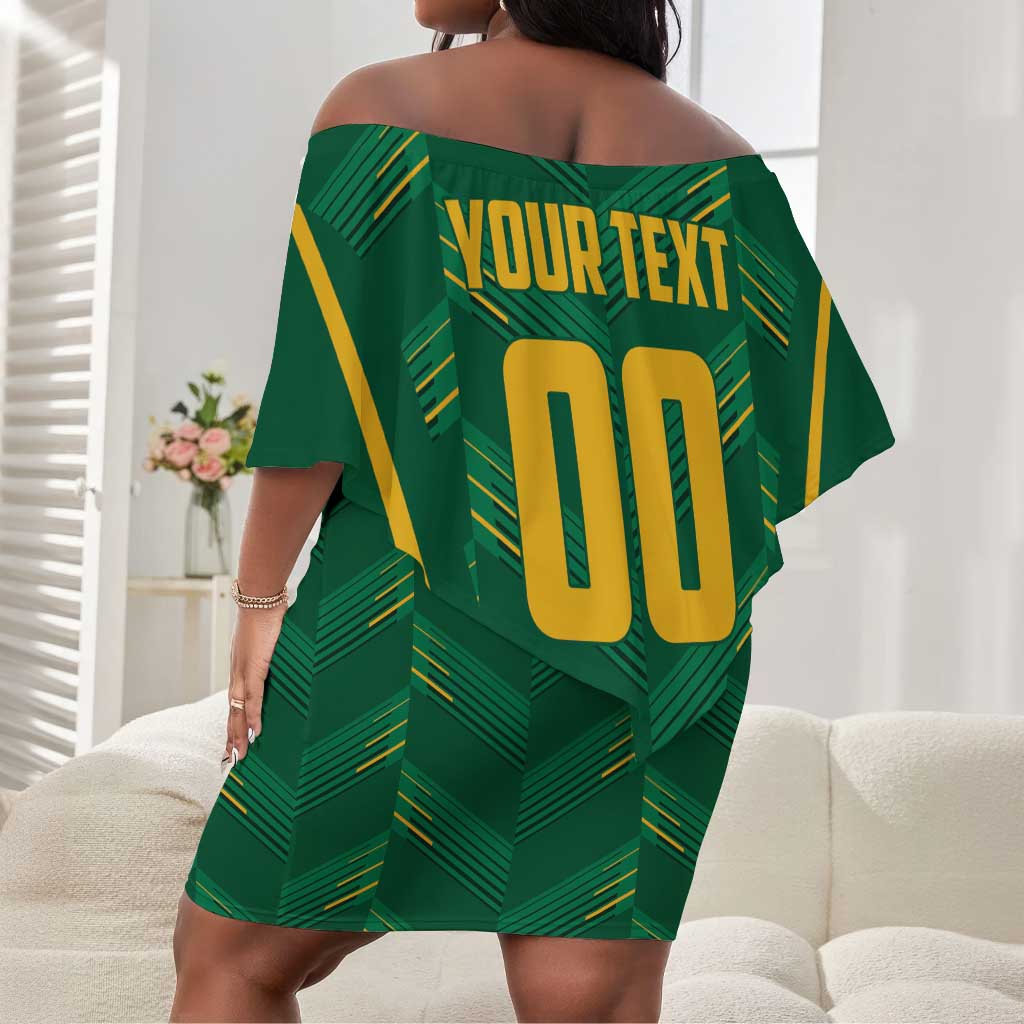 Custom South Africa Cricket Off Shoulder Short Dress SA Protea Woza Nawe