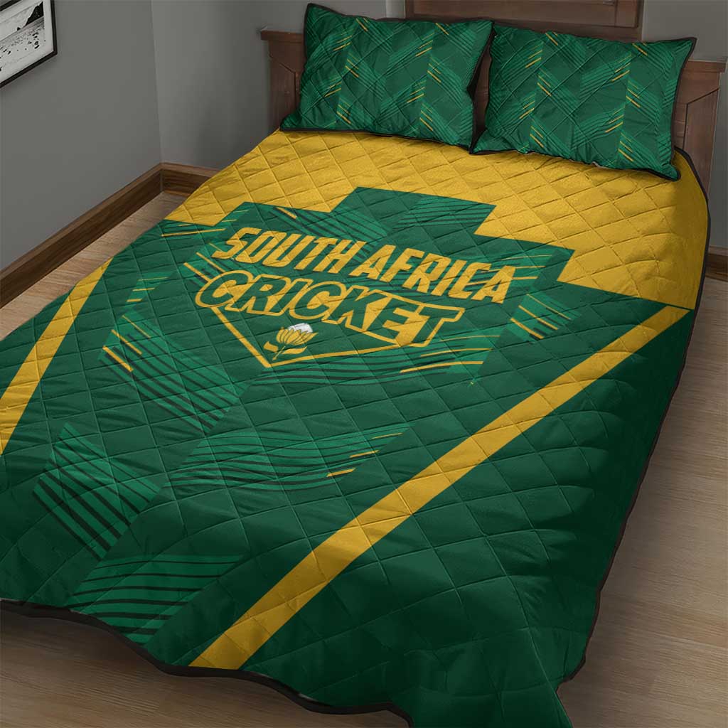 South Africa Cricket Quilt Bed Set SA Protea Woza Nawe