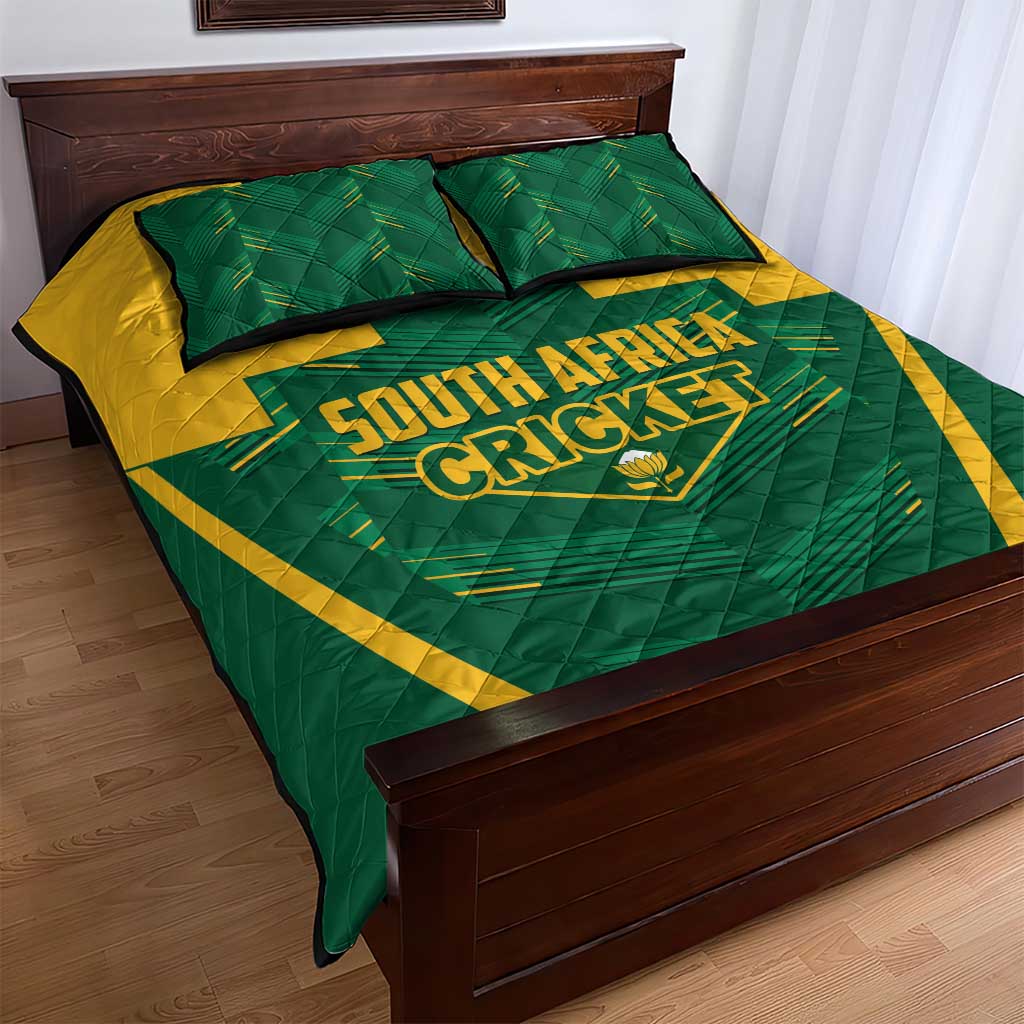South Africa Cricket Quilt Bed Set SA Protea Woza Nawe