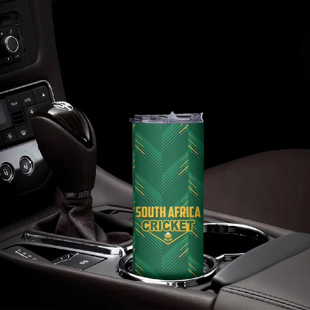 Custom South Africa Cricket Skinny Tumbler SA Protea Woza Nawe
