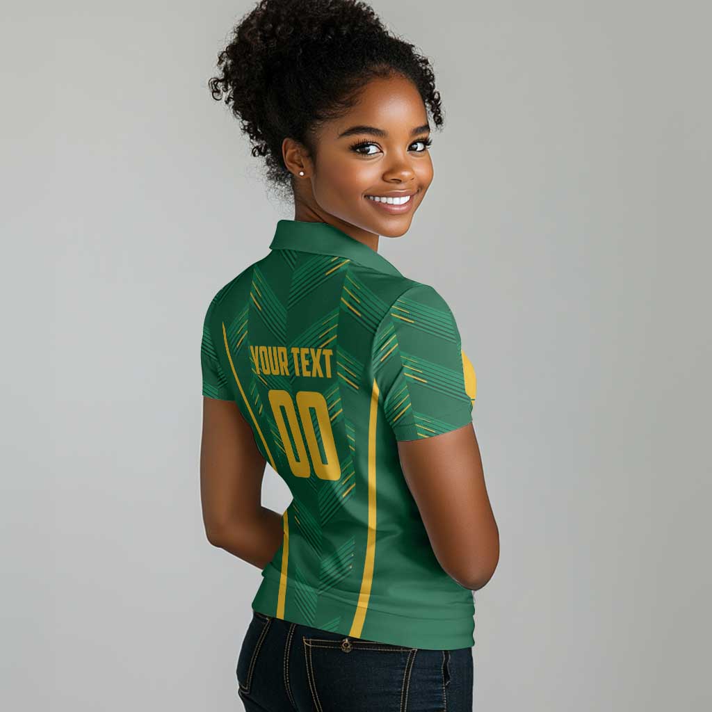Custom South Africa Cricket Women Polo Shirt SA Protea Woza Nawe
