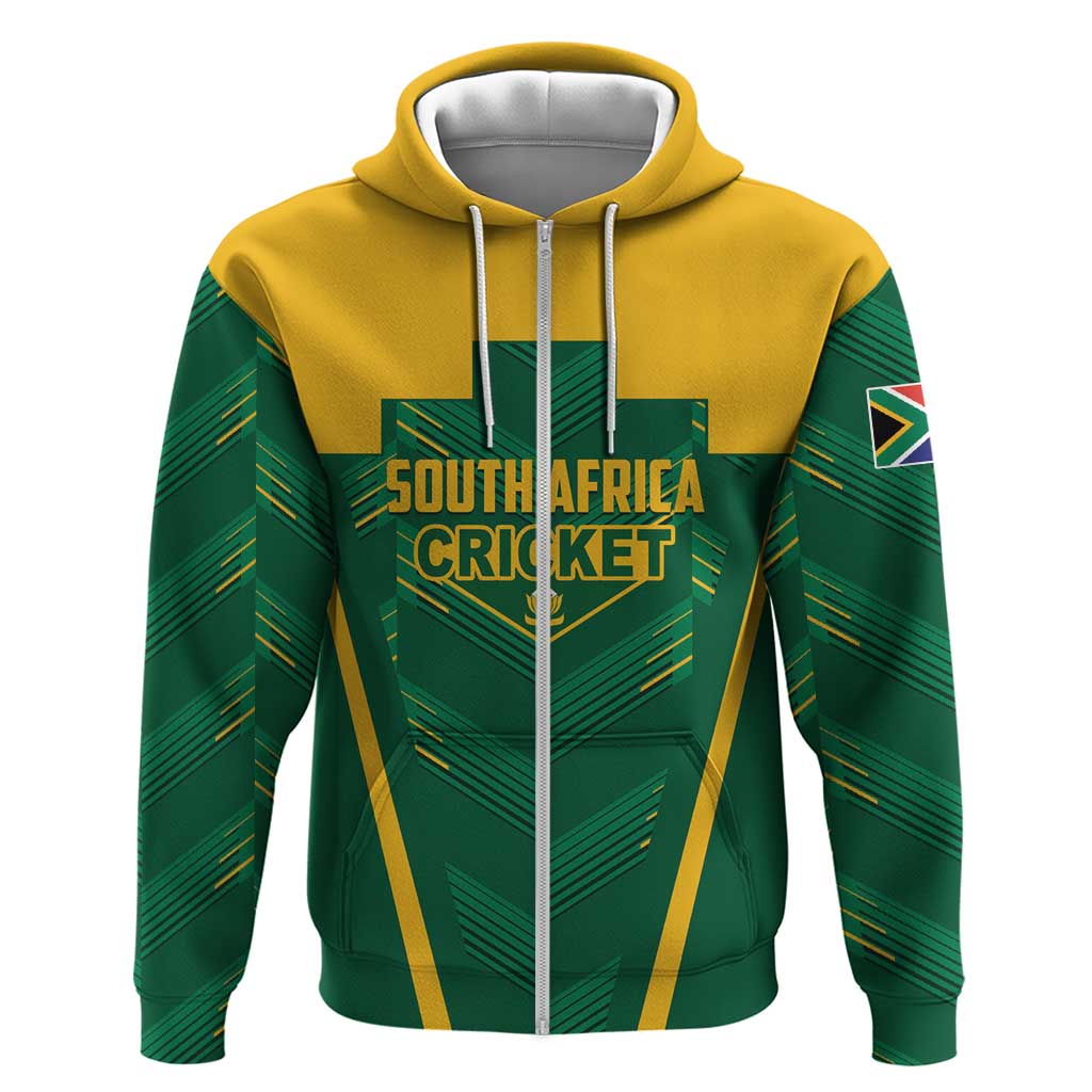 Custom South Africa Cricket Zip Hoodie SA Protea Woza Nawe