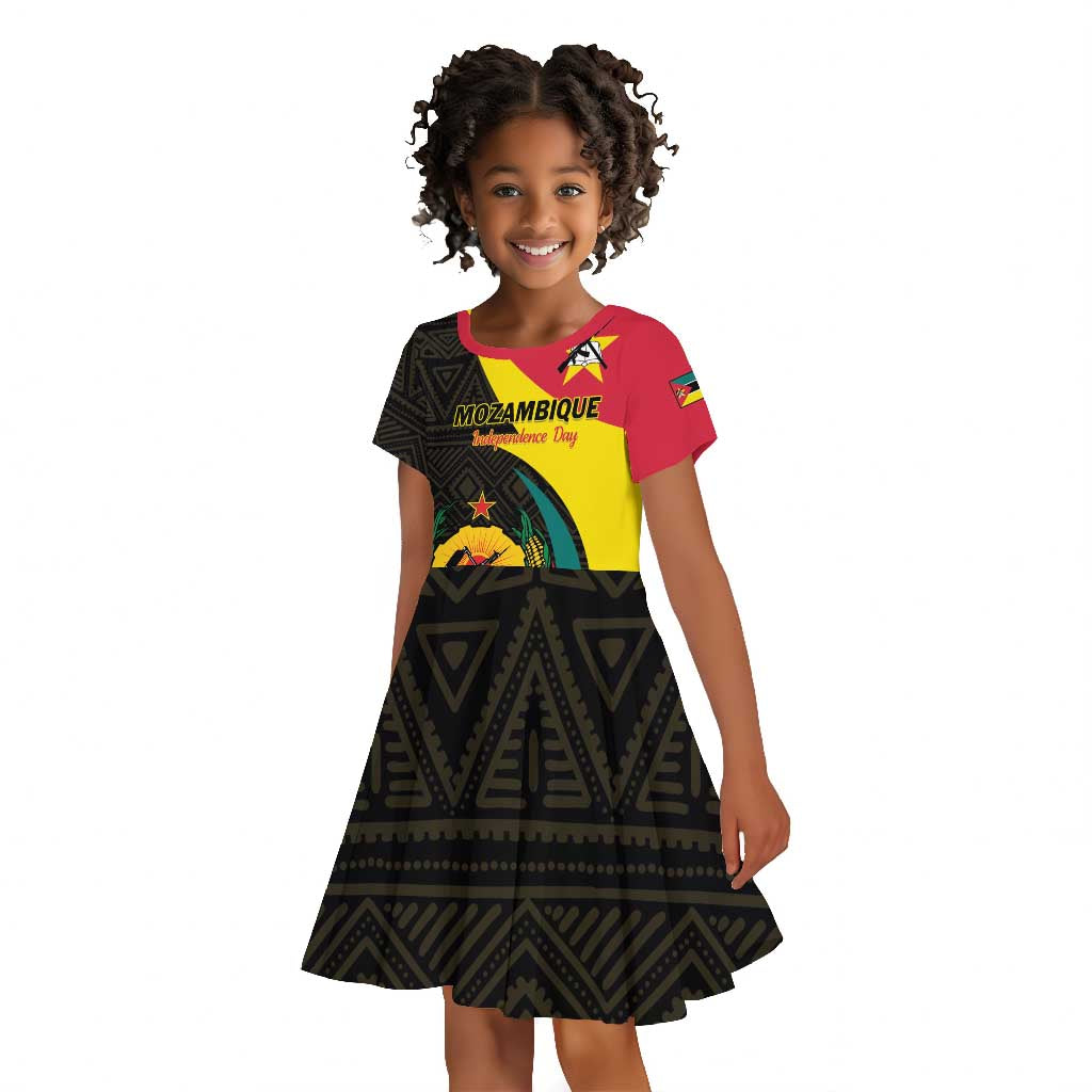 Mozambique Independence Day Kid Short Sleeve Dress Muzambhiki 1975 Anniversary