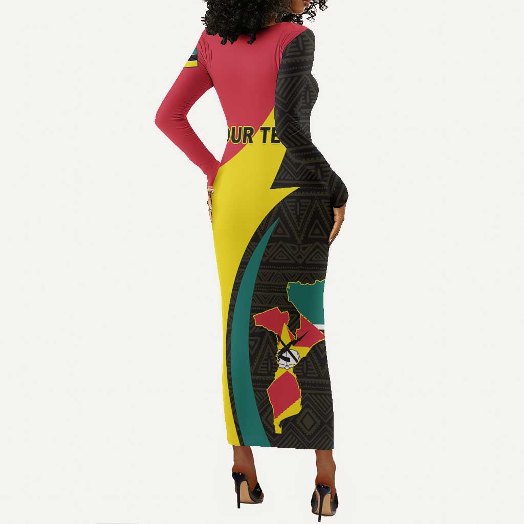 Mozambique Independence Day Long Sleeve Bodycon Dress Muzambhiki 1975 Anniversary LT01