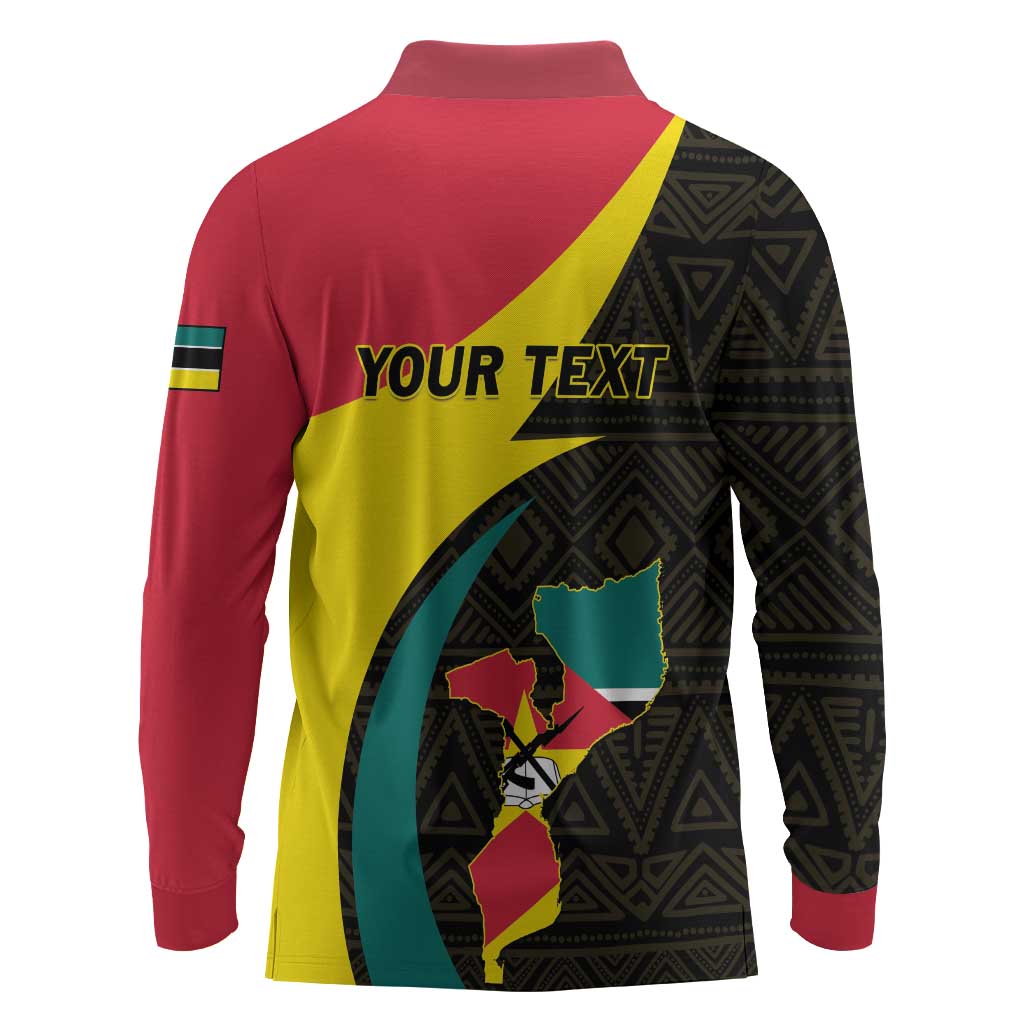 Mozambique Independence Day Long Sleeve Polo Shirt Muzambhiki 1975 Anniversary