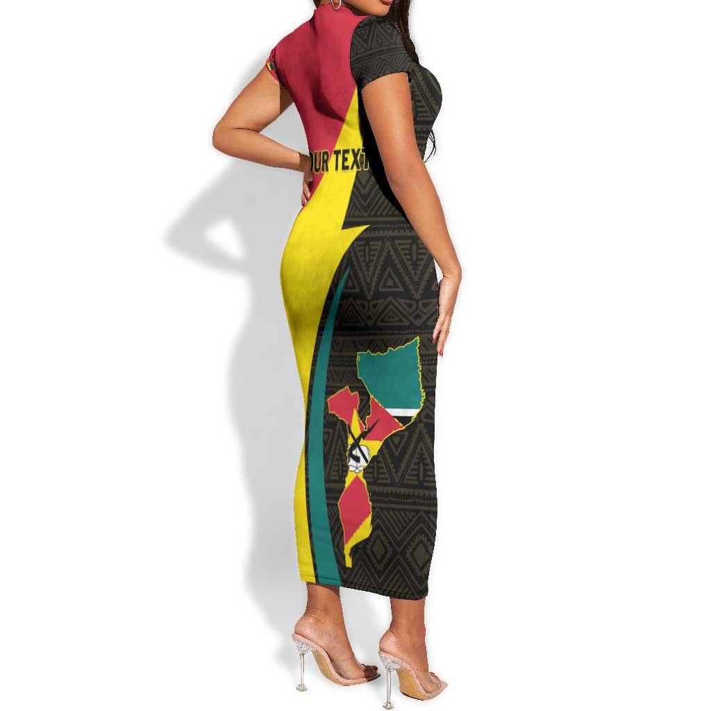 Mozambique Independence Day Short Sleeve Bodycon Dress Muzambhiki 1975 Anniversary LT01