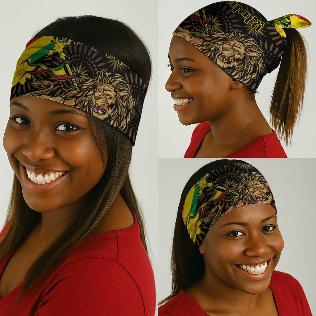 Enkutatash Ethiopia New Year Neck Gaiter Lion of Judah Adey Abeba Flower LT01
