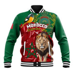 Morocco Independence Day Baseball Jacket with Barbary Lion and Moussier's Redstart LT01