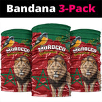 Morocco Independence Day Neck Gaiter Barbary Lion and Moussier's Redstart LT01