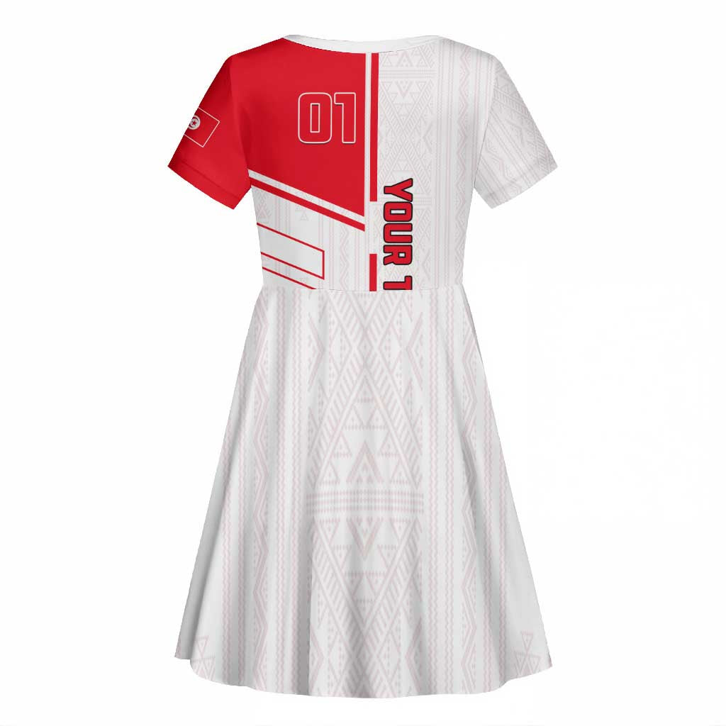 Tunisia Football Kid Short Sleeve Dress - Victory for the Eagles of Carthage
