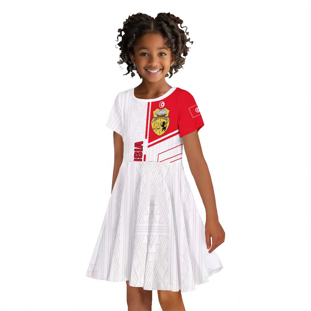 Tunisia Football Kid Short Sleeve Dress - Victory for the Eagles of Carthage