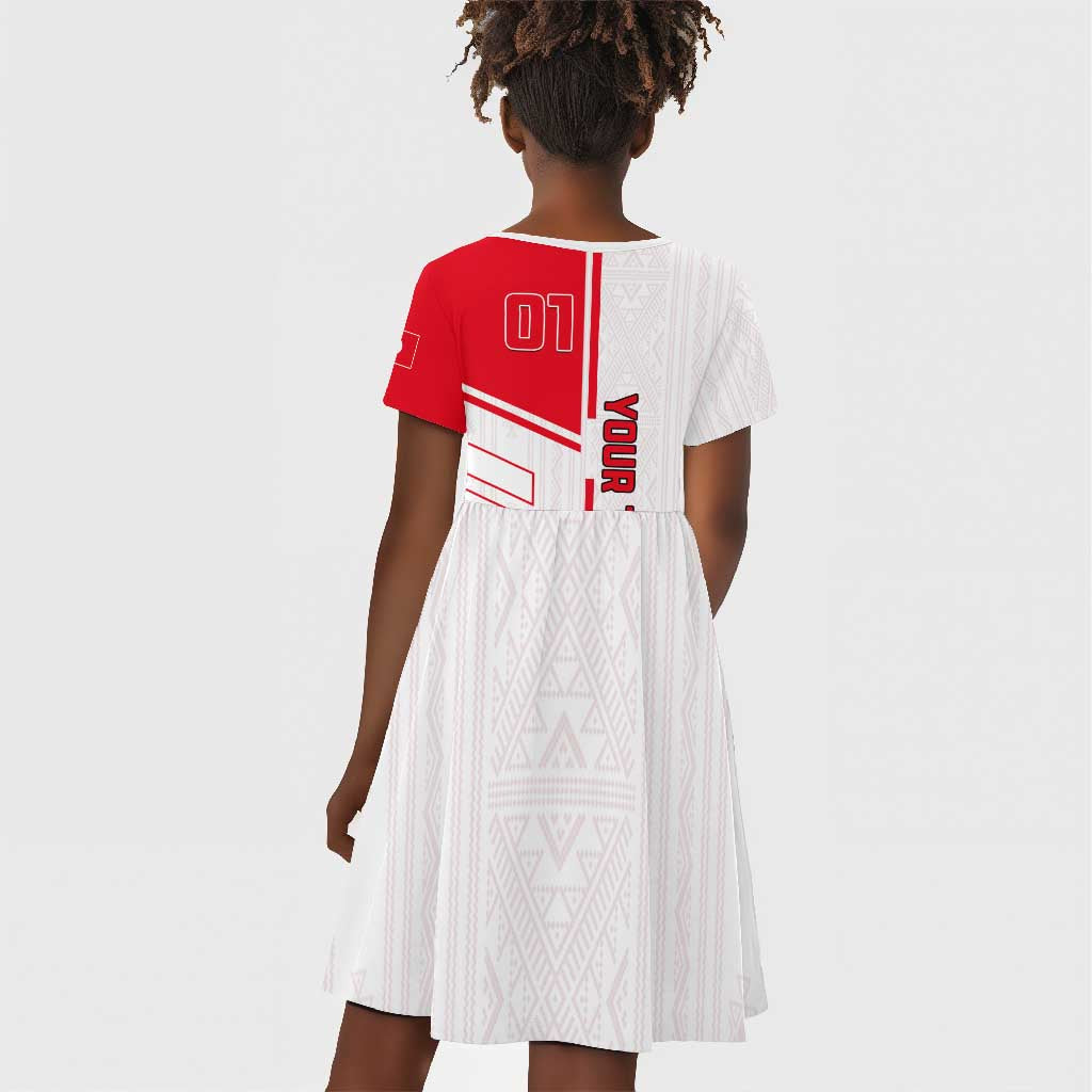 Tunisia Football Kid Short Sleeve Dress - Victory for the Eagles of Carthage