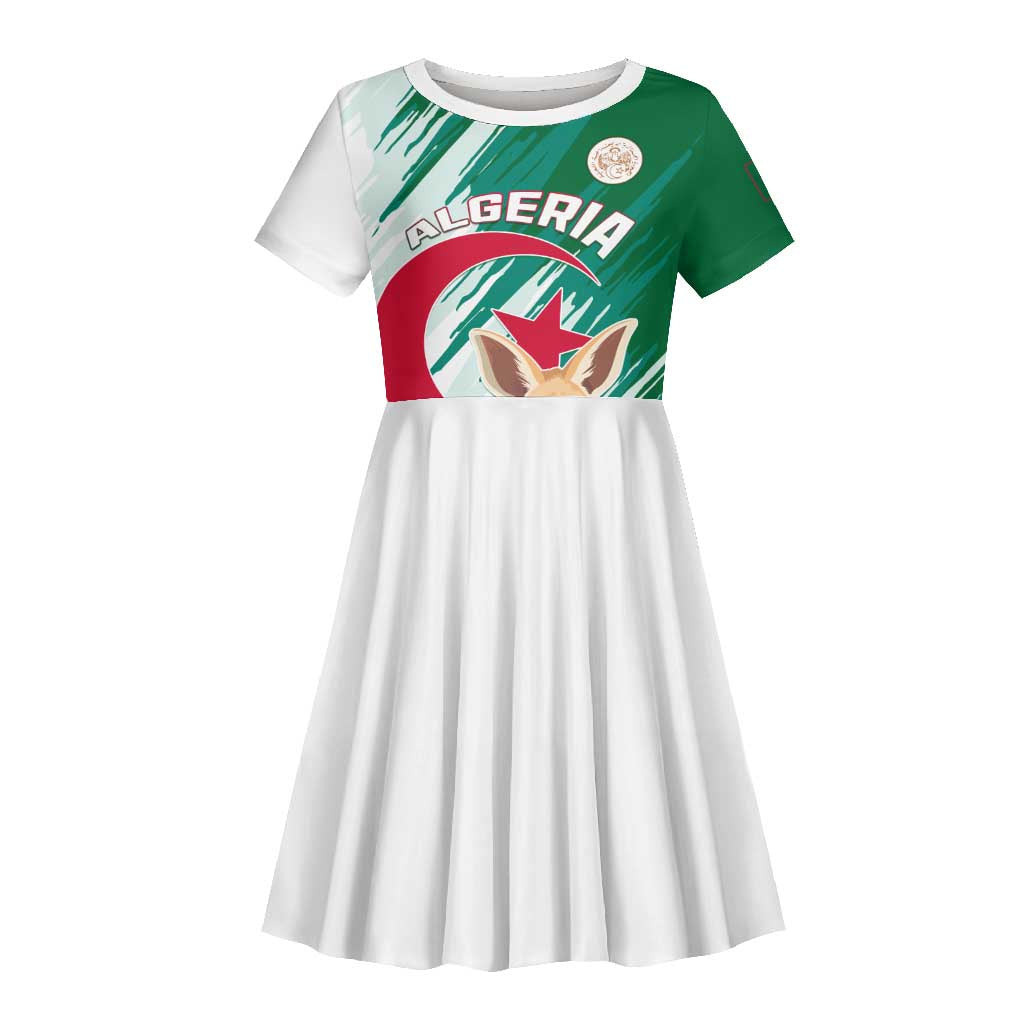 Support Les Fennecs - Algeria Football Kid Short Sleeve Dress