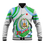 Custom Djibouti Independence Day Baseball Jacket - June 27, Jabuuti Emblem with Islamic Pattern LT01