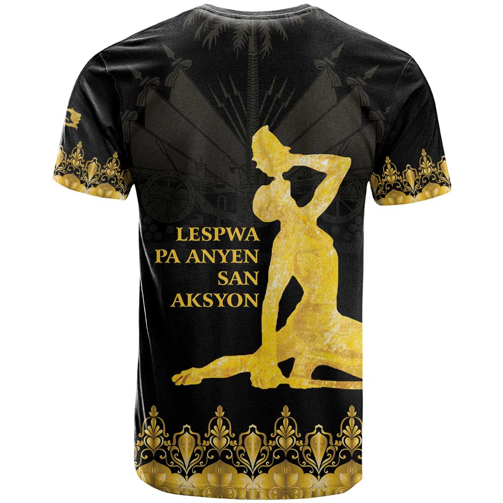 Haiti Neg Marron T shirt Lespwa pa anyen san aksyon - Gold