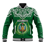 Custom Djibouti Baseball Jacket with Jabuuti Emblem and Islamic Floral Circle LT01