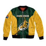 Custom South Africa Rugby Bomber Jacket - Springboks Go Champions with Protea Pattern