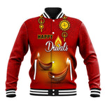 Personalized Diwali Festival Baseball Jacket with Diya and Paisley Pattern LT01