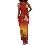 Personalized Diwali Festival Tank Maxi Dress with Diya and Paisley Pattern