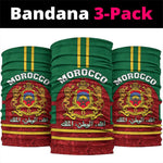 Morocco Proclamation Day Neck Gaiter Marruecos Coat of Arms and Roses Pattern LT01