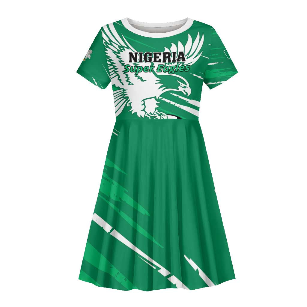 Nigeria Football Kid Short Sleeve Dress - Victory for the Super Eagles