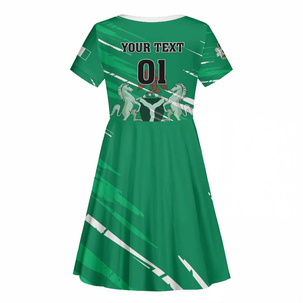 Nigeria Football Kid Short Sleeve Dress - Victory for the Super Eagles