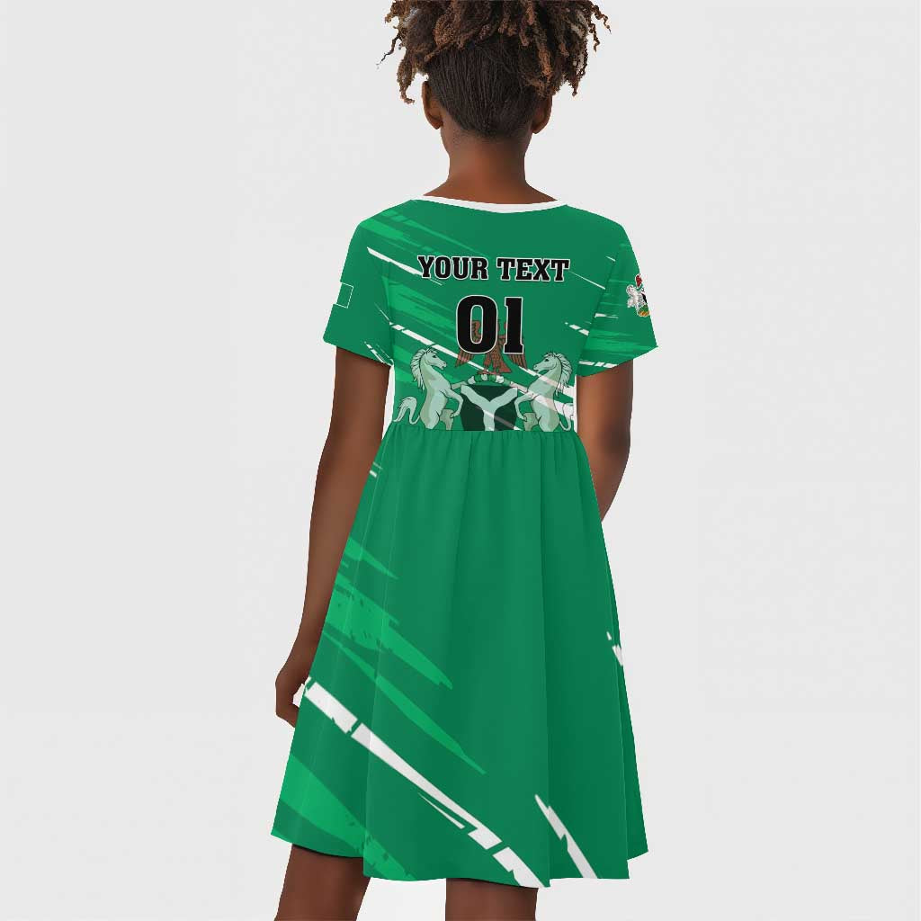 Nigeria Football Kid Short Sleeve Dress - Victory for the Super Eagles