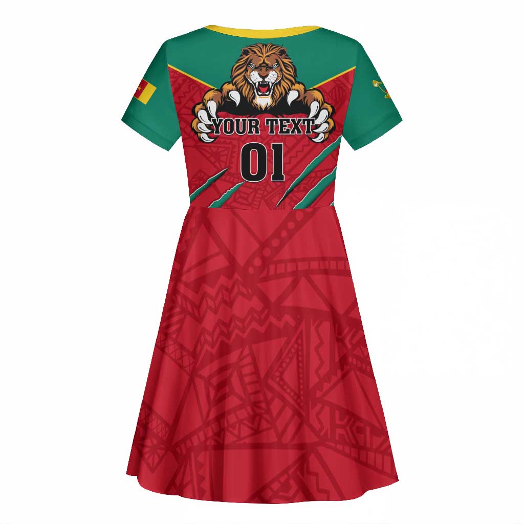 Support Les Lions Indomptables - Cameroon Football Kid Short Sleeve Dress