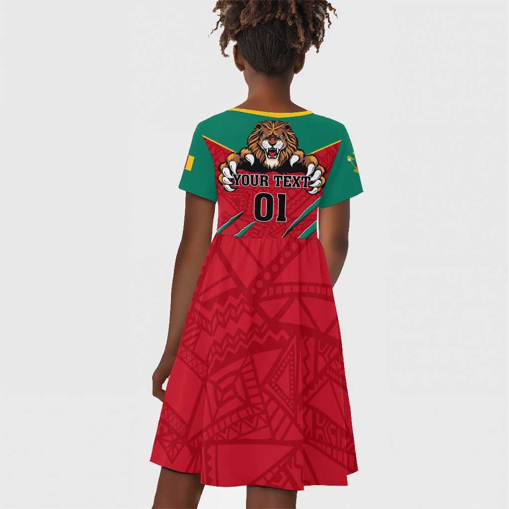 Support Les Lions Indomptables - Cameroon Football Kid Short Sleeve Dress
