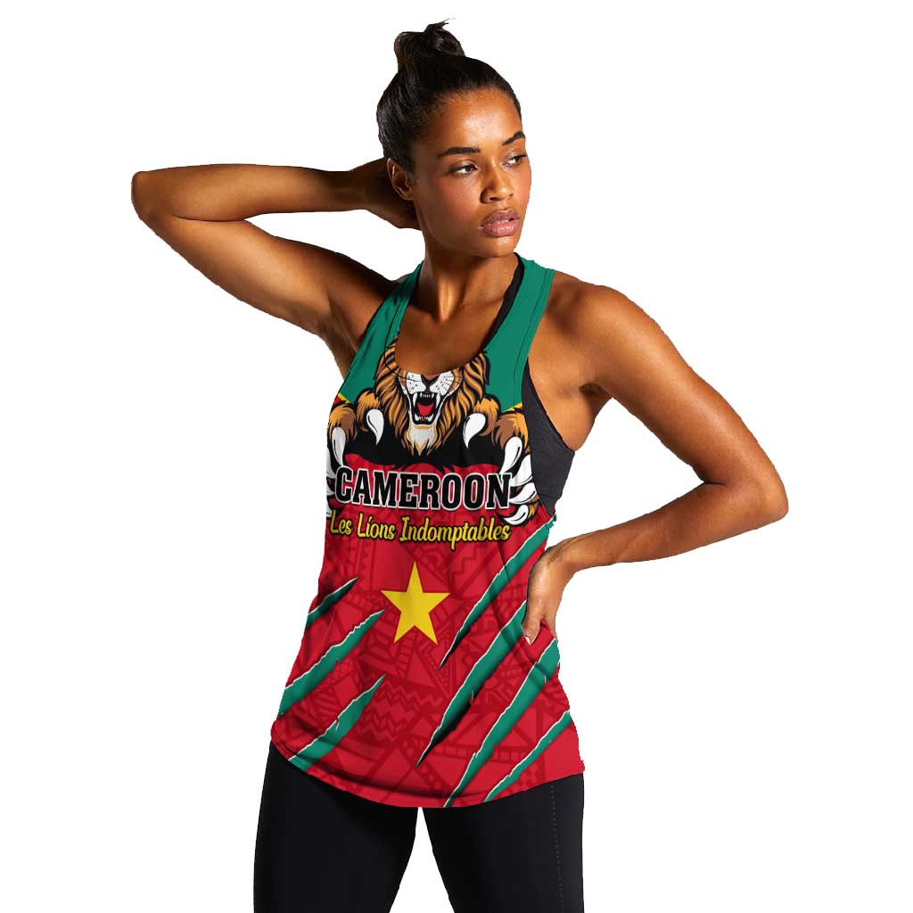 Support Les Lions Indomptables - Cameroon Football Women Racerback Tank