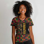 Kwanzaa African Pattern Women V-Neck T-Shirt