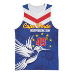 Cape Verde Independence Day Basketball Jersey Gerbera Daisy Pattern - African Pride