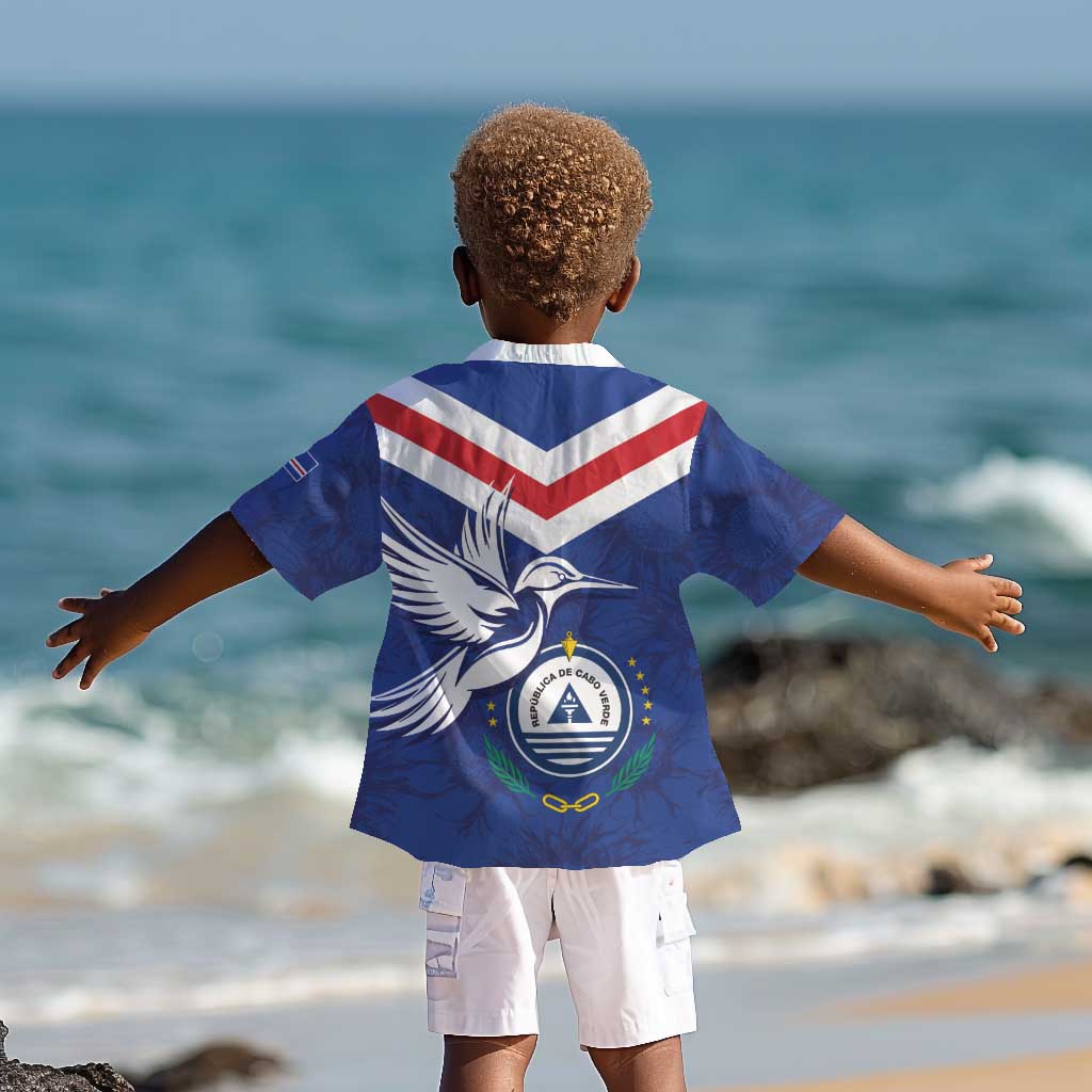 Cape Verde Independence Day Kid Hawaiian Shirt Gerbera Daisy Pattern