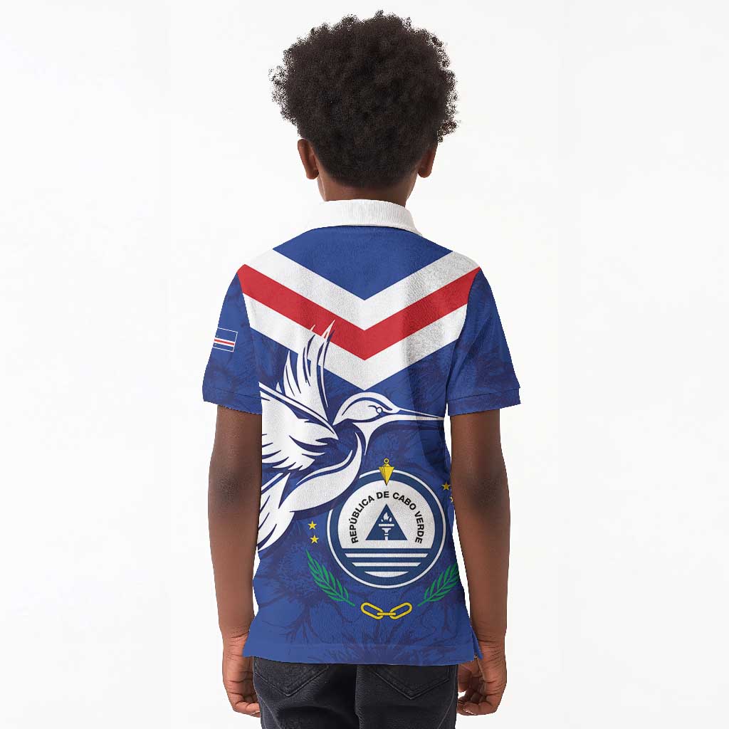 Cape Verde Independence Day Kid Polo Shirt Gerbera Daisy Pattern
