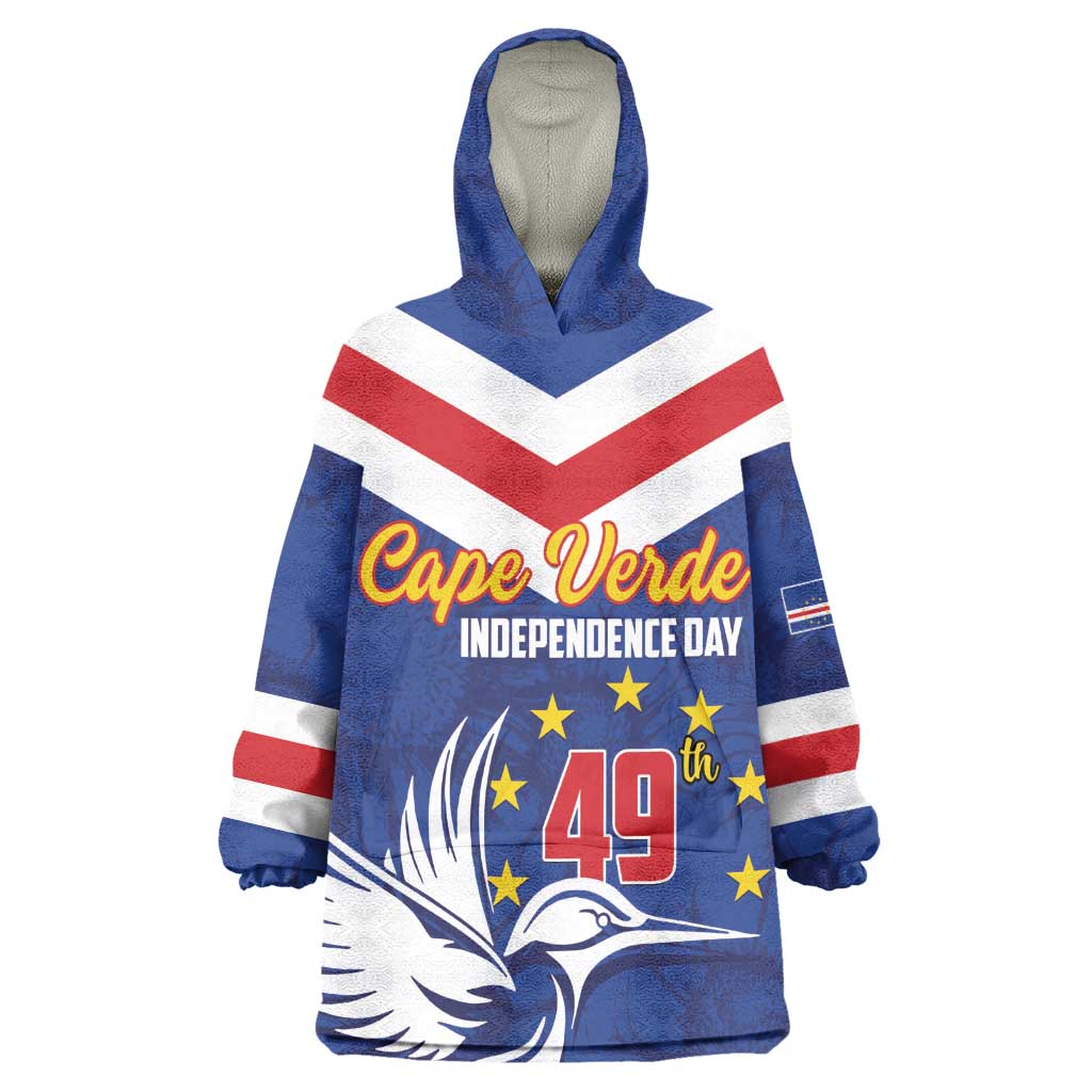 Cape Verde Independence Day KId Wearable Blanket Hoodie Gerbera Daisy Pattern
