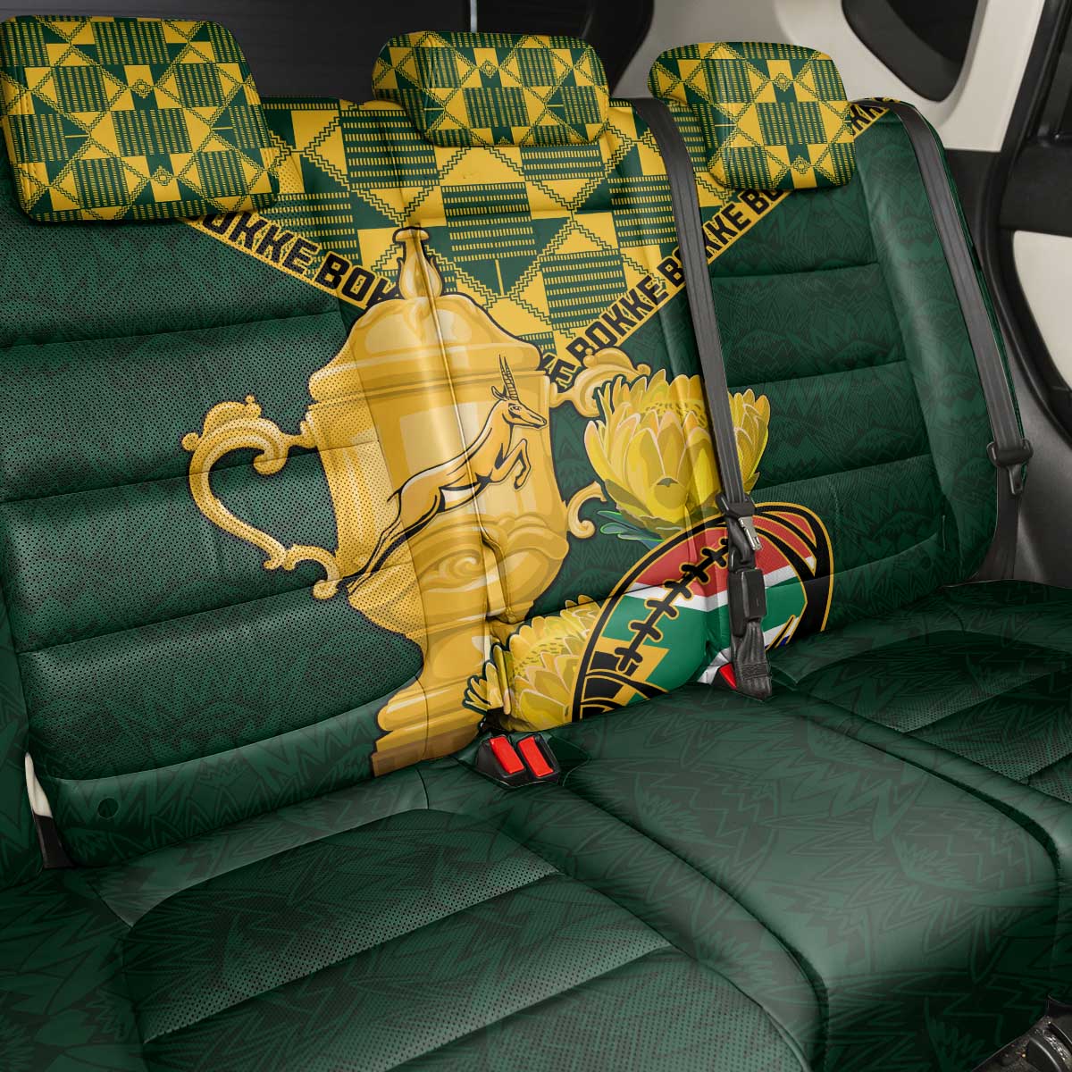 South Africa Rugby Back Car Seat Cover - Go Bokke Champion, World Cup