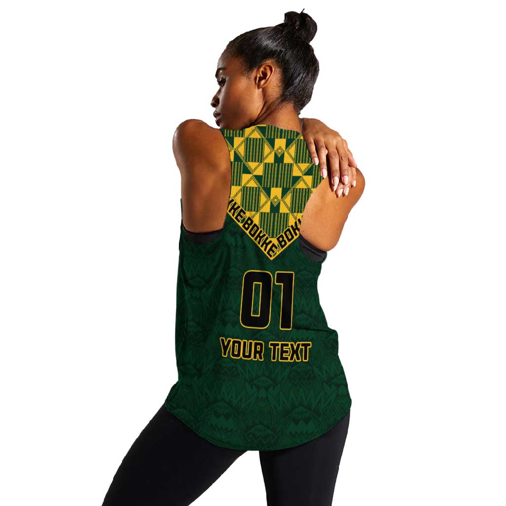 Custom South Africa Rugby Women Racerback Tank - Go Bokke Champion, World Cup