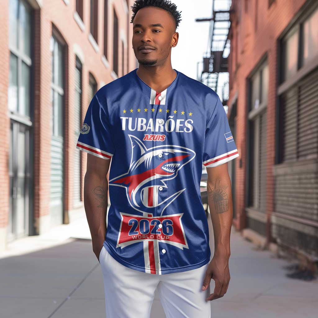 Custom Cape Verde 2026 Football Baseball Jersey Blue Sharks WC Debut - African Pride