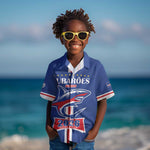 Custom Cape Verde 2026 Football Kid Hawaiian Shirt Blue Sharks WC Debut - African Pride
