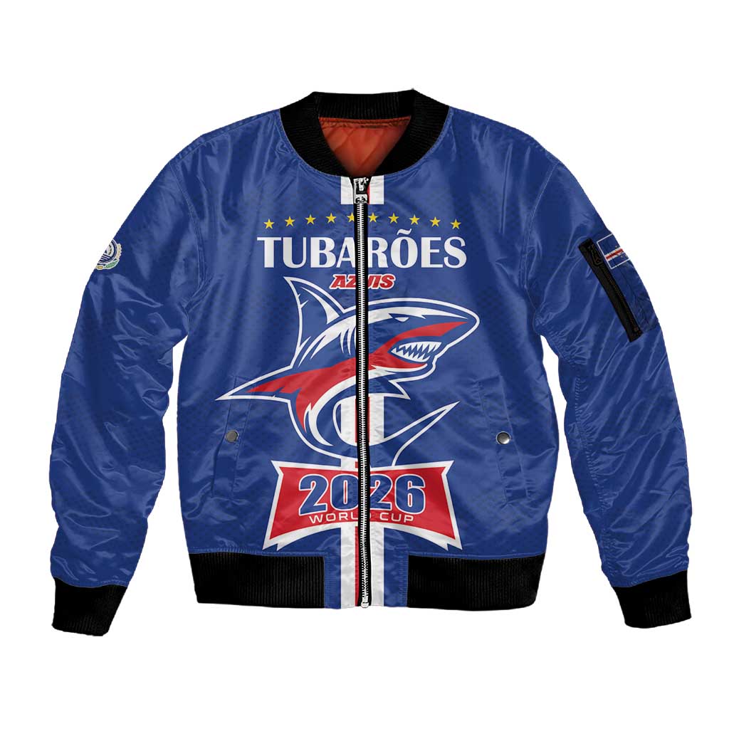 Custom Cape Verde 2026 Football Sleeve Zip Bomber Jacket Blue Sharks WC Debut - African Pride