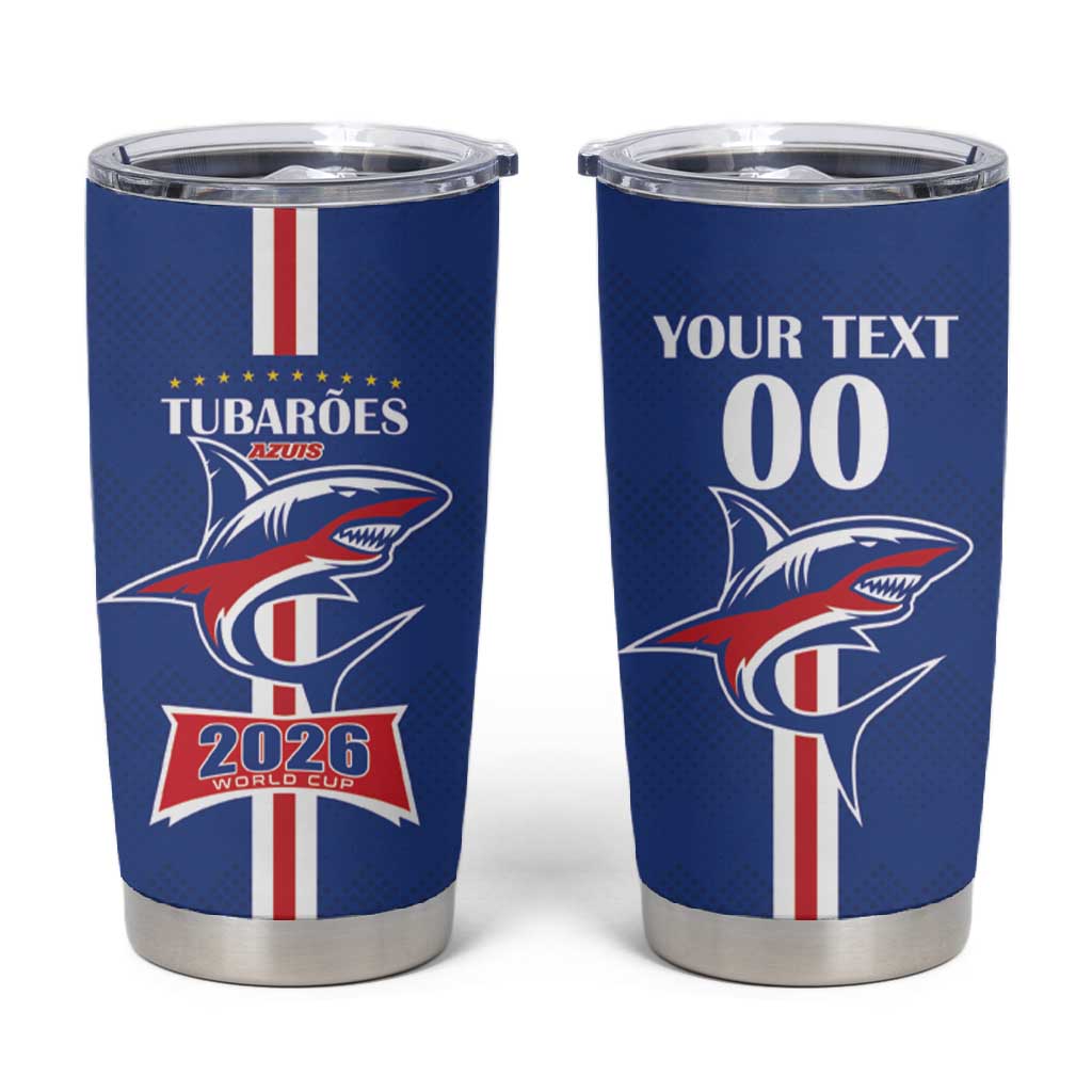 Custom Cape Verde 2026 Football Tumbler Cup Blue Sharks WC Debut - African Pride