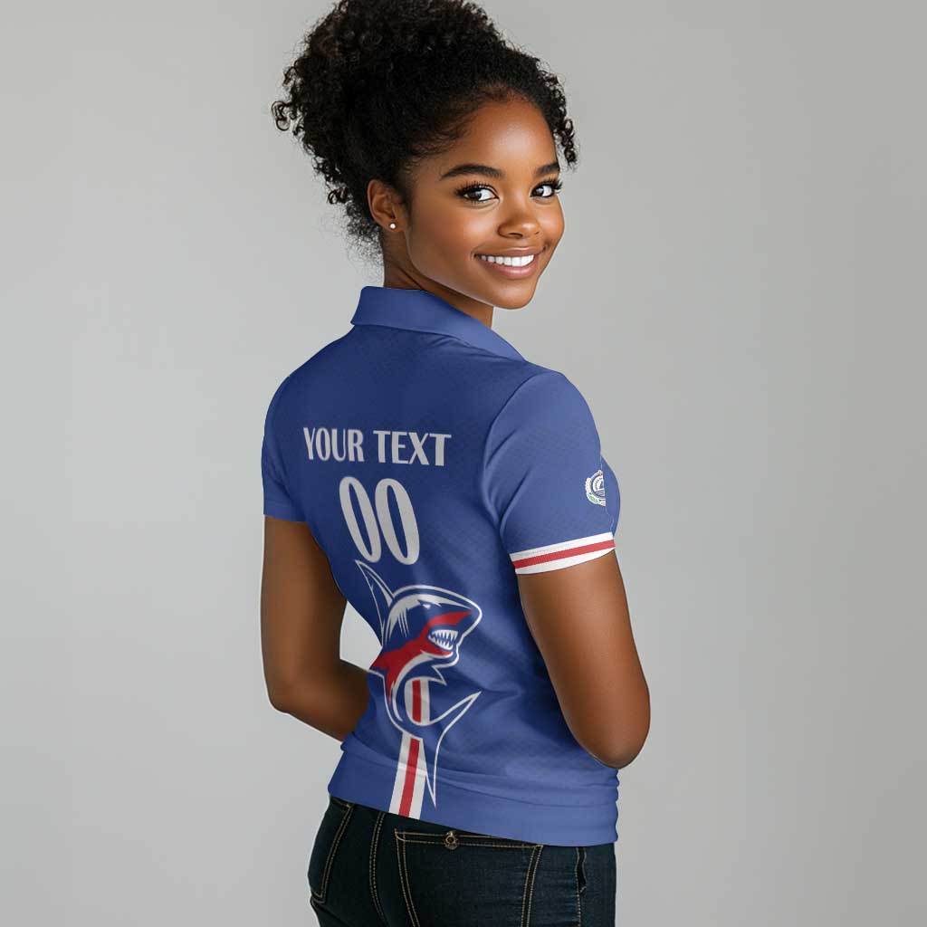 Custom Cape Verde 2026 Football Women Polo Shirt Blue Sharks WC Debut - African Pride