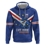 Custom Cape Verde Football Hoodie Tubaroes Azuis Make History - African Pride
