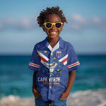 Custom Cape Verde Football Kid Hawaiian Shirt Tubaroes Azuis Make History - African Pride