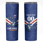 Custom Cape Verde Football Skinny Tumbler Tubaroes Azuis Make History - African Pride