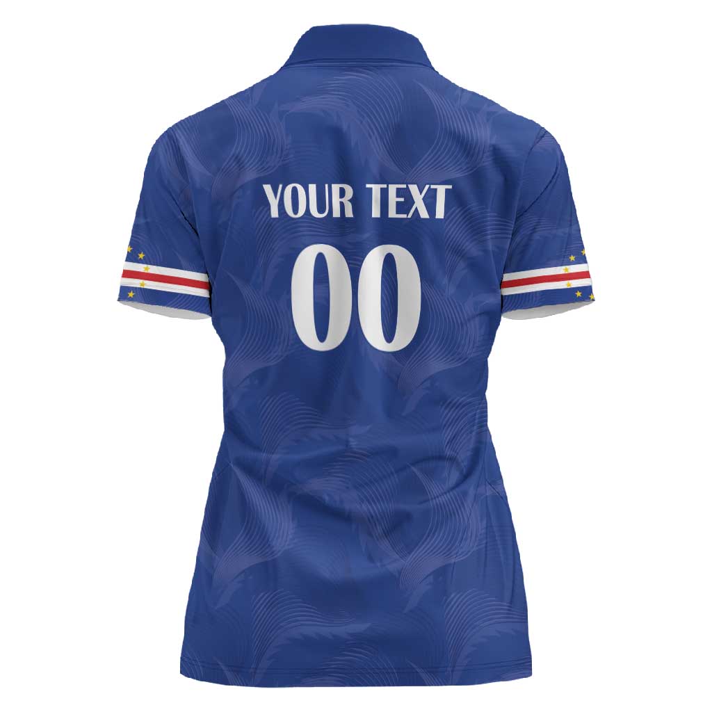 Custom Cape Verde Football Women Polo Shirt Tubaroes Azuis Make History - African Pride