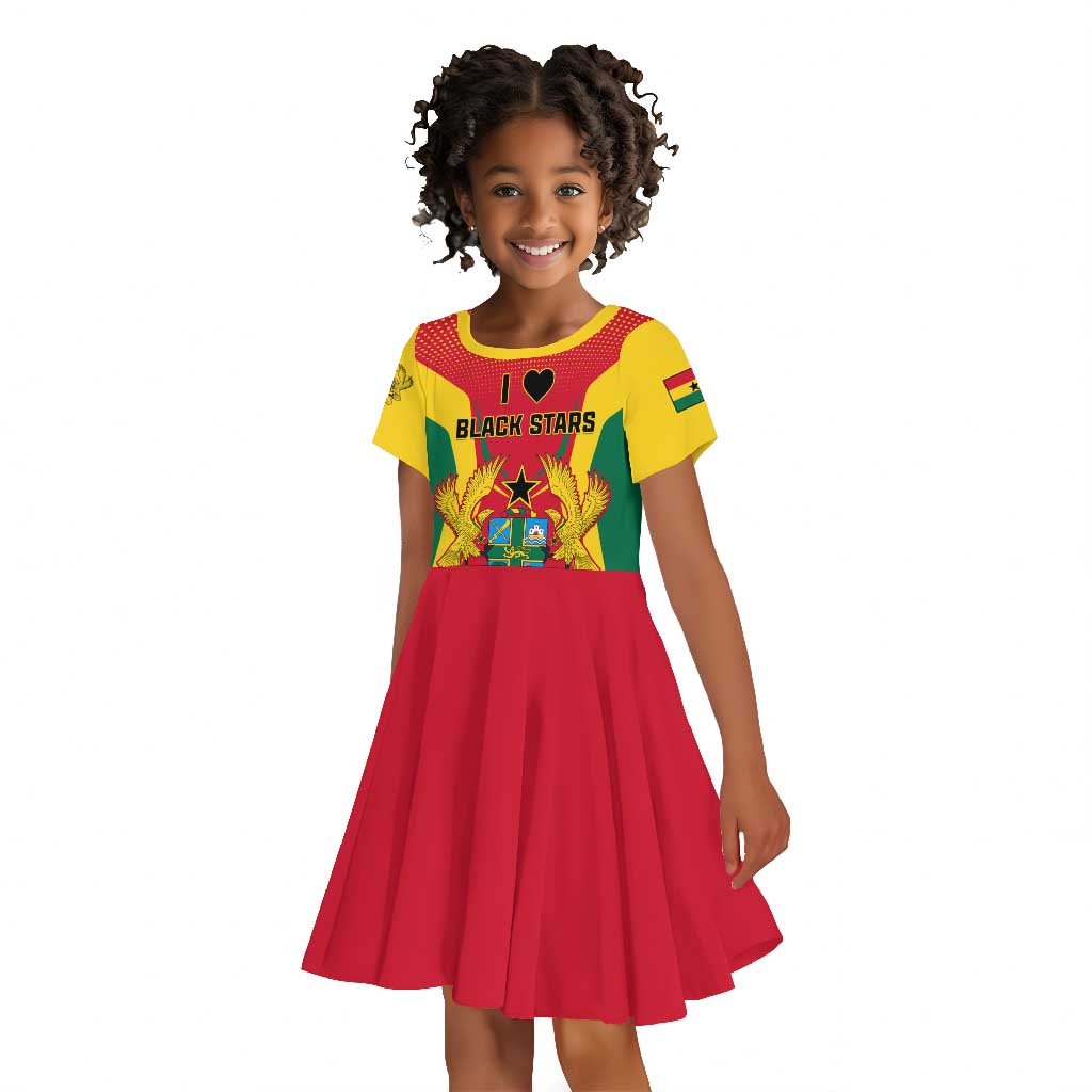 Support the Black Stars - Ghana Football Kid Short Sleeve Dress