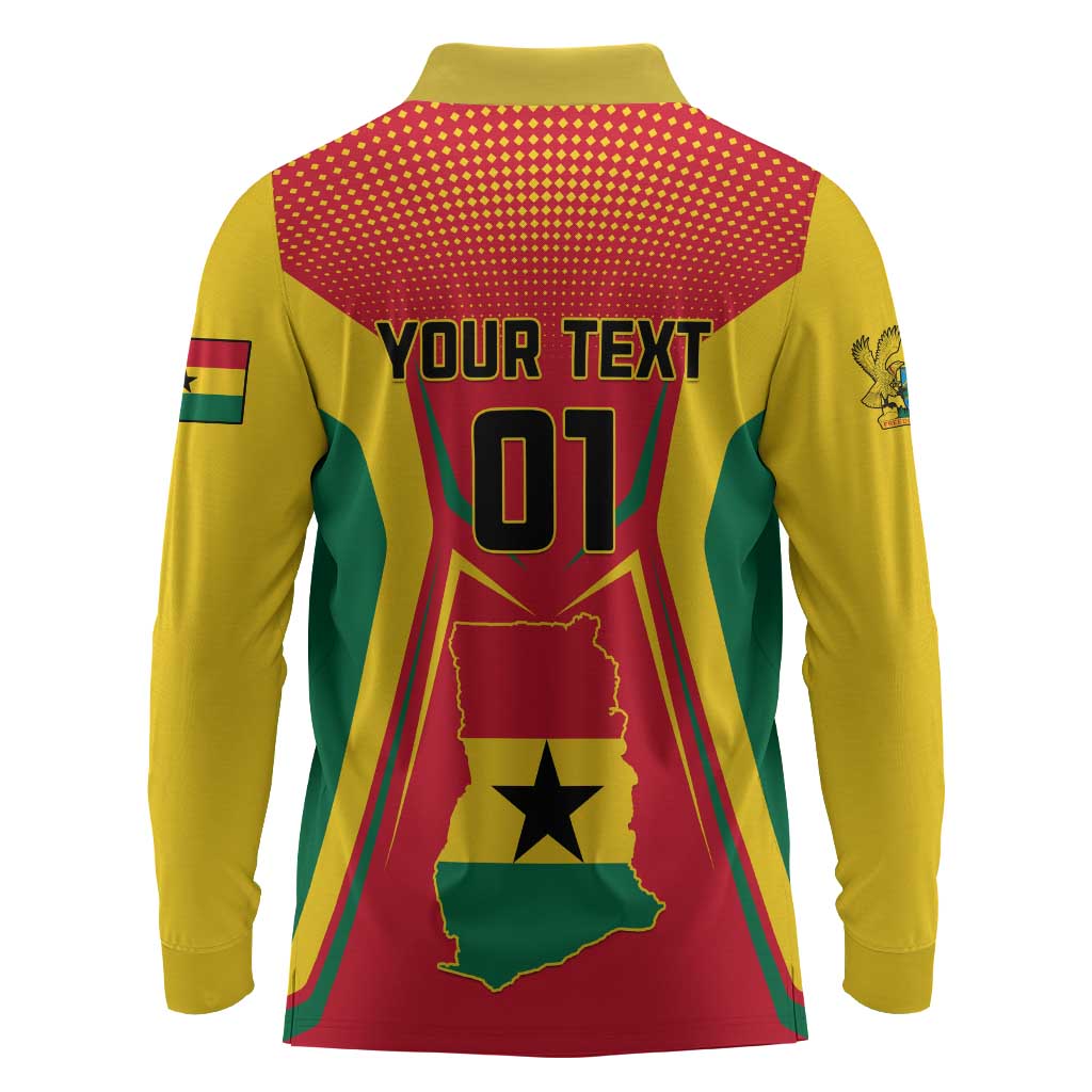 Support the Black Stars - Ghana Football Long Sleeve Polo Shirt