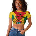 Support the Black Stars - Ghana Football Raglan Cropped T shirt