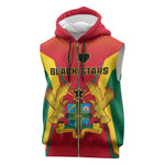 Support the Black Stars - Ghana Football Sleeveless Zip Hoodie - African Pride